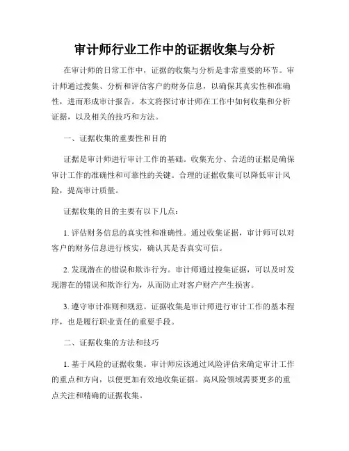 审计师行业工作中的证据收集与分析