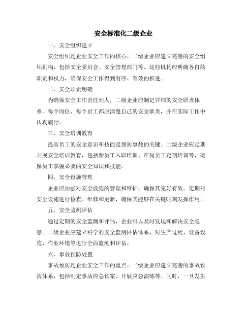 安全标准化二级企业