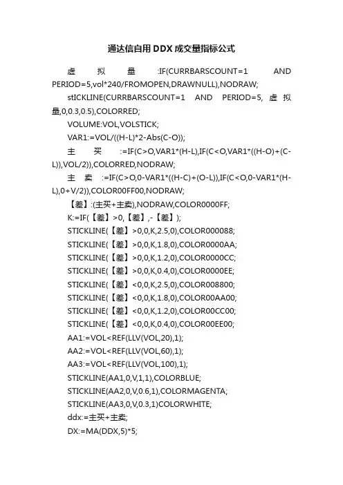 通达信自用DDX成交量指标公式