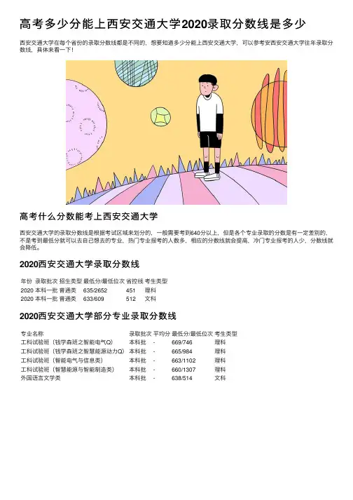 高考多少分能上西安交通大学2020录取分数线是多少