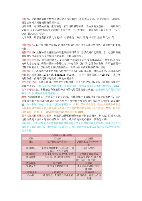 临床疾病概要知识点