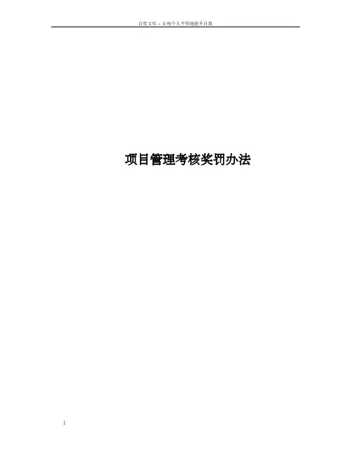 项目管理考核奖罚办法