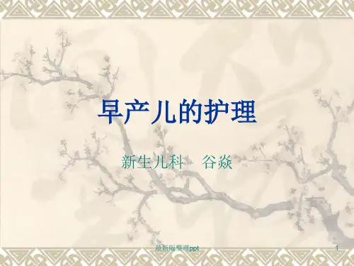 早产儿的护理ppt课件