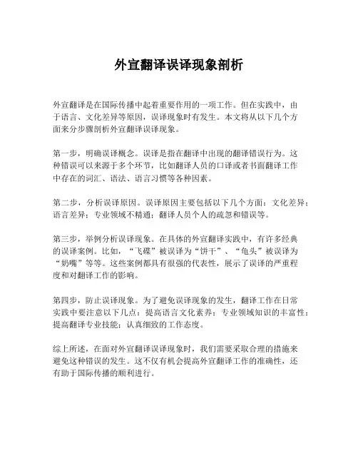 外宣翻译误译现象剖析