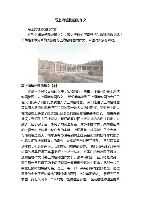 写上海植物园的作文