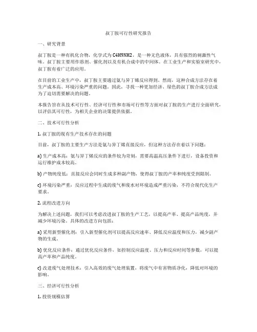 叔丁胺可行性研究报告