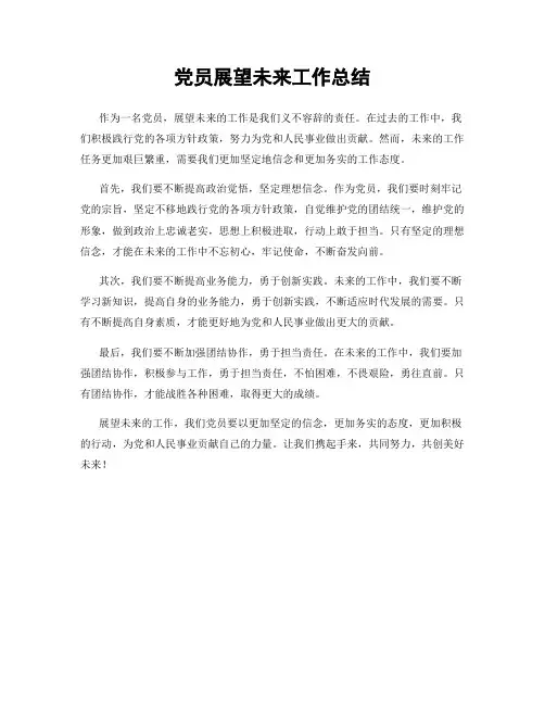 党员展望未来工作总结