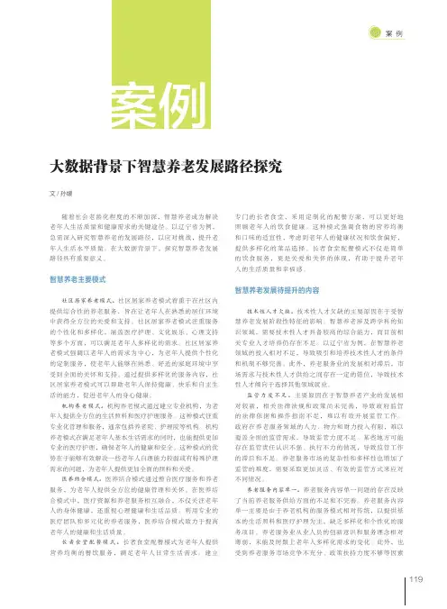 大数据背景下智慧养老发展路径探究
