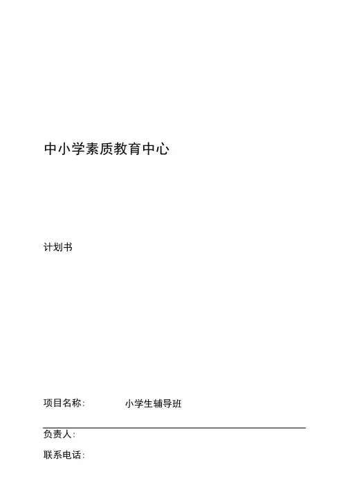 开办辅导班计划书(Word版)