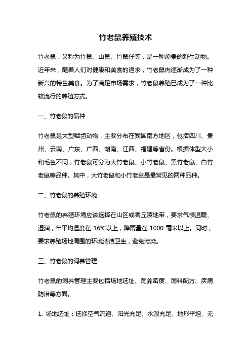 竹老鼠养殖技术
