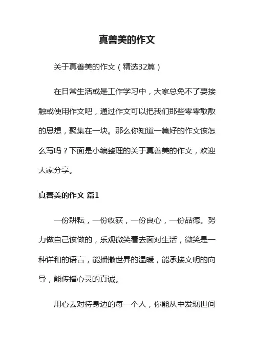 关于真善美的作文（精选32篇）