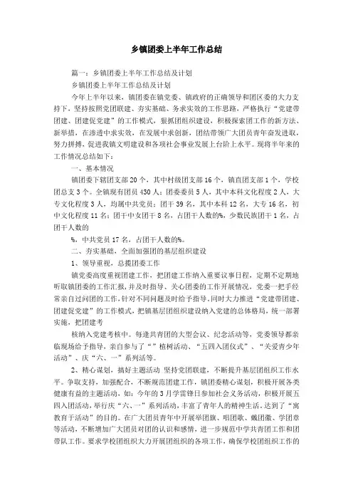 乡镇团委上半年工作总结_1