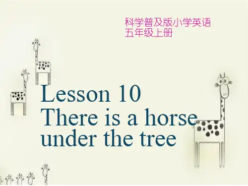 科普版英语5上课件lesson 10 there is a horse under the tree 课件