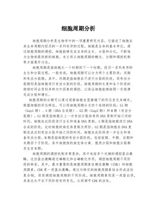 细胞周期分析