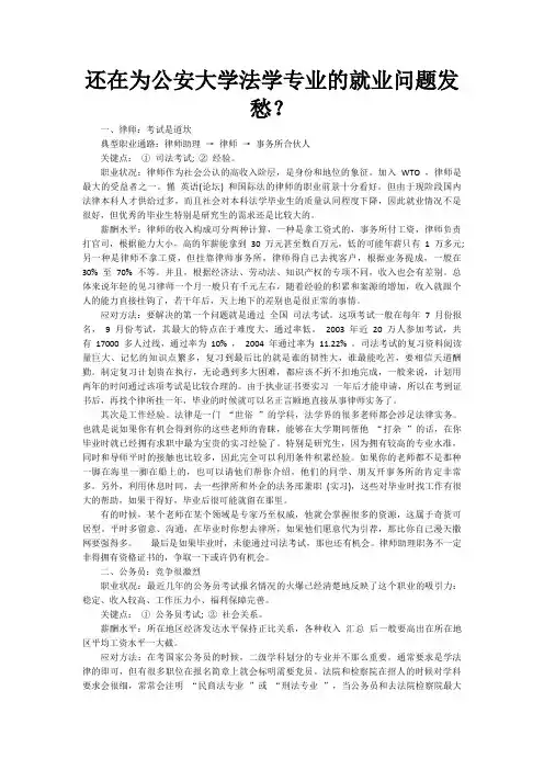 还在为公安大学法学专业的就业问题发愁？