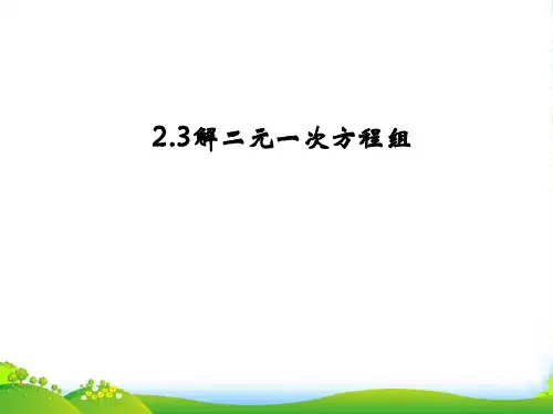 浙教版七年级数学下册第二章《解二元一次方程组》公开课课件