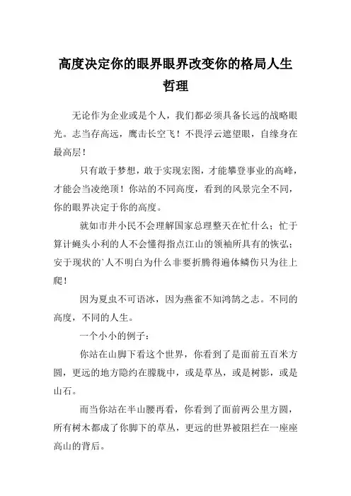 高度决定你的眼界眼界改变你的格局人生哲理 2
