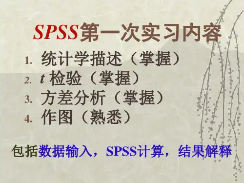 SPSS第一次实习内容