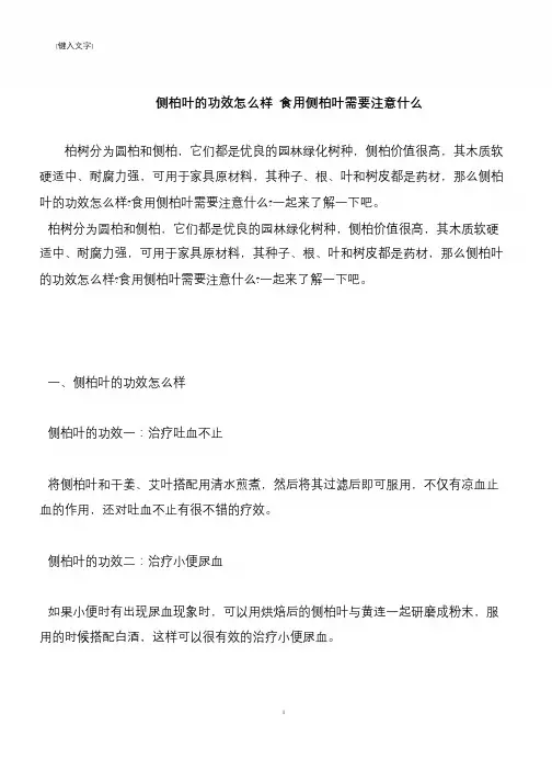 【推荐下载】侧柏叶的功效怎么样 食用侧柏叶需要注意什么