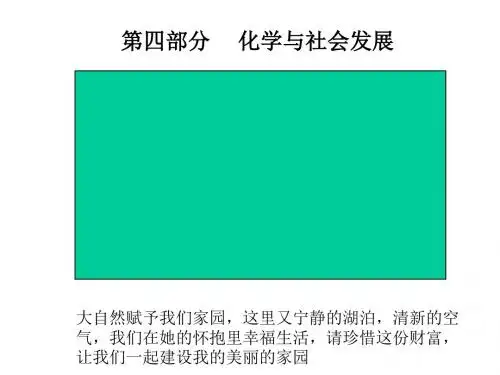 九年级化学化学与社会发展(中学课件201908)