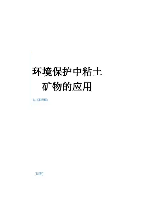 环境保护中粘土矿物的应用