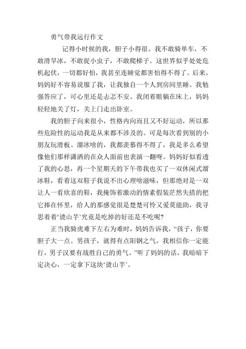 勇气带我远行作文