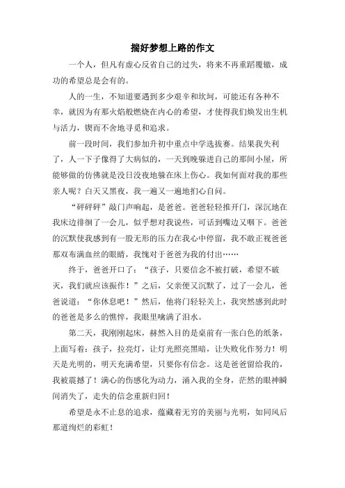 揣好梦想上路的作文