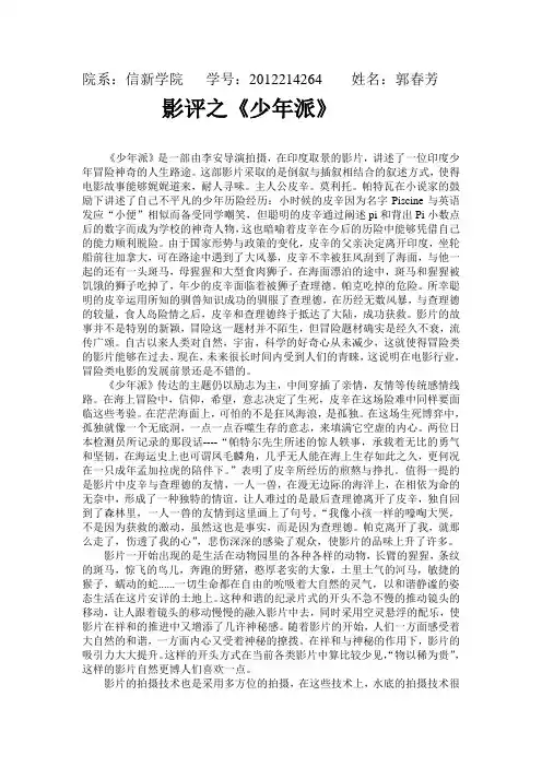 影评之《少年派》