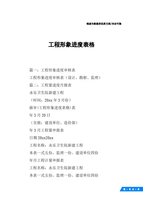 工程形象进度表格