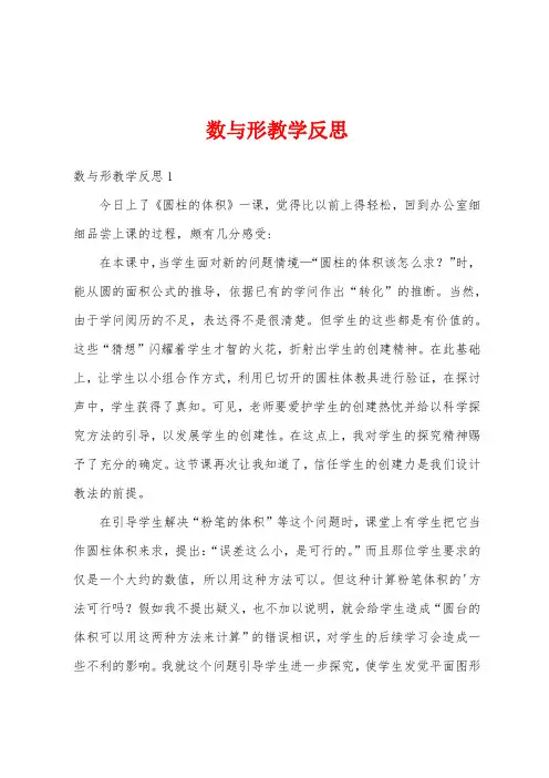 数与形教学反思