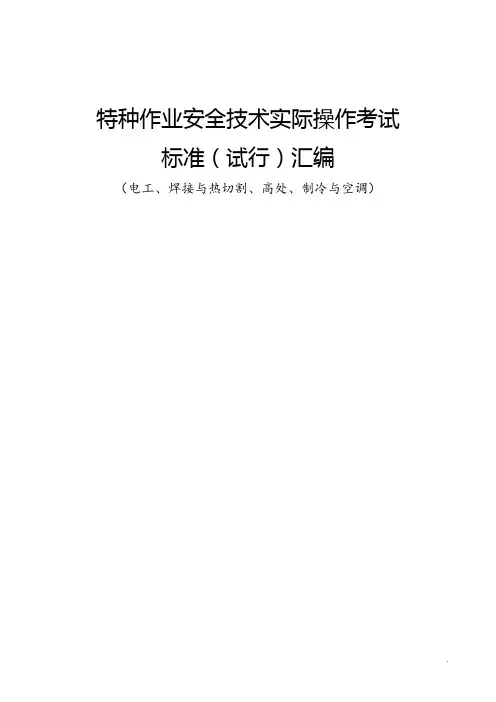 特种作业安全技术实际操作考试标准(试行)汇编