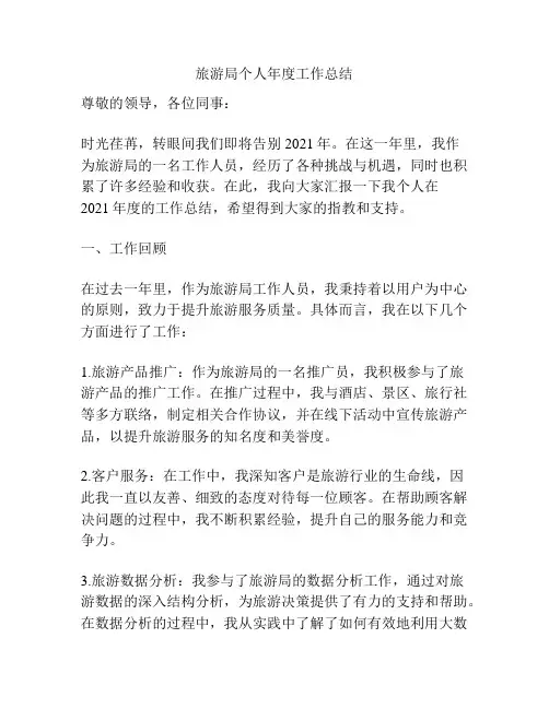 旅游局个人年度工作总结