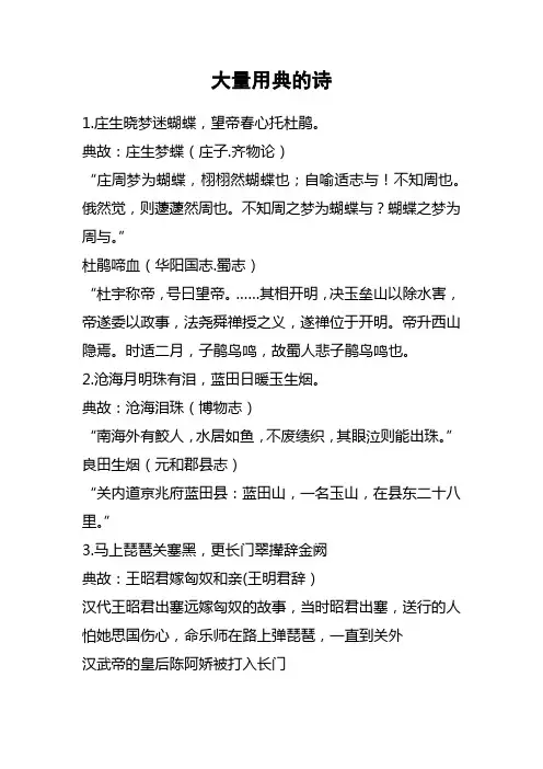 大量用典的诗