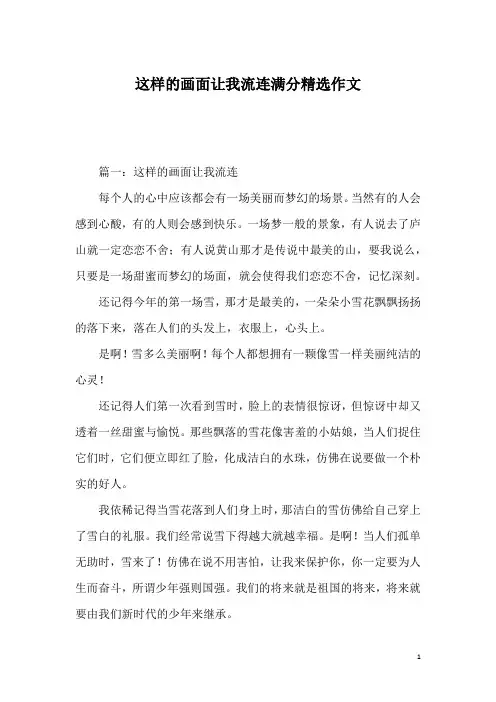 这样的画面让我流连满分精选作文