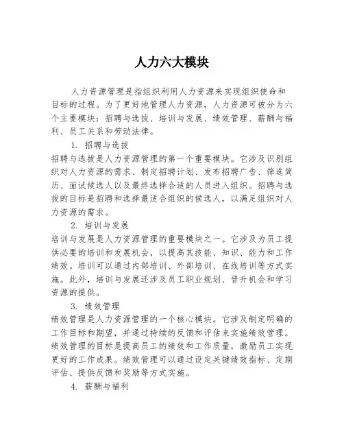 人力六大模块
