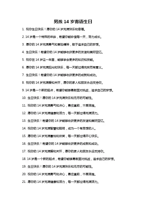 男孩14岁寄语生日