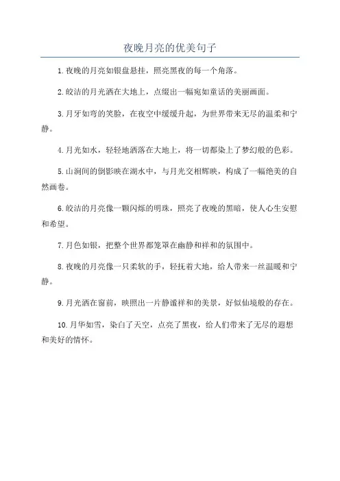 夜晚月亮的优美句子