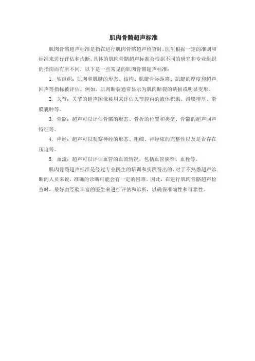 肌肉骨骼超声 标准
