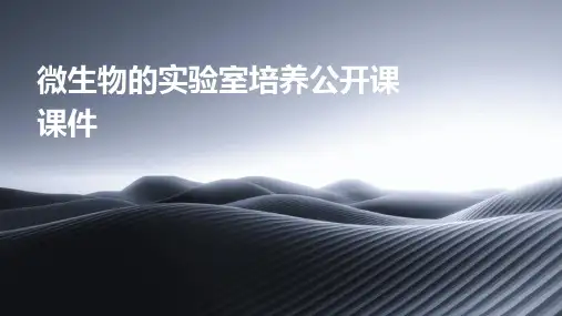 微生物的实验室培养公开课课件
