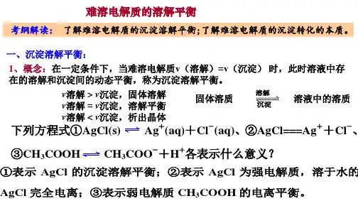 人教化学选修4第三章 第四节  难溶电解质的溶解平衡(共24张PPT)