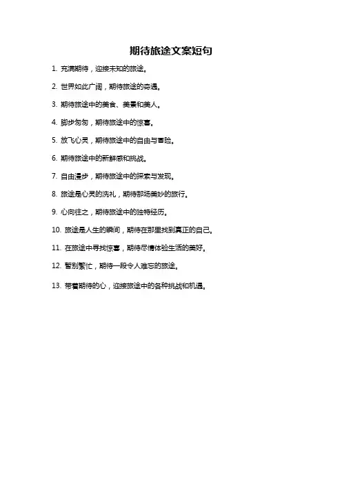期待旅途文案短句