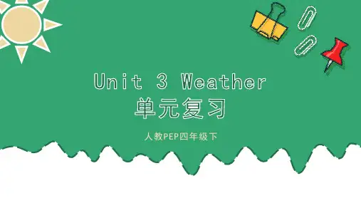 四年级下册英语课件Unit3Weather单元复习人教PEP