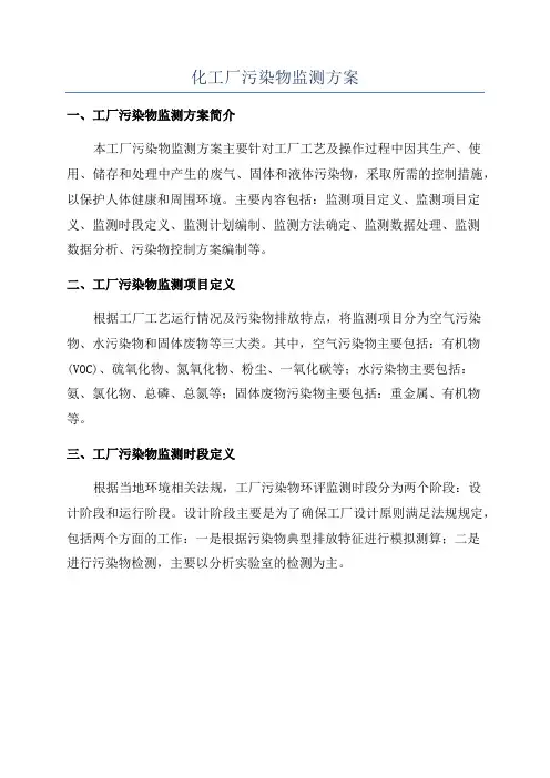 化工厂污染物监测方案
