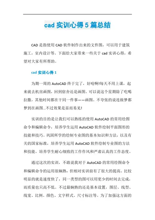 cad实训心得5篇总结