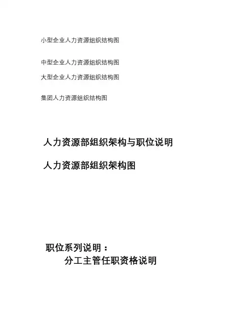企业人力资源组织结构图
