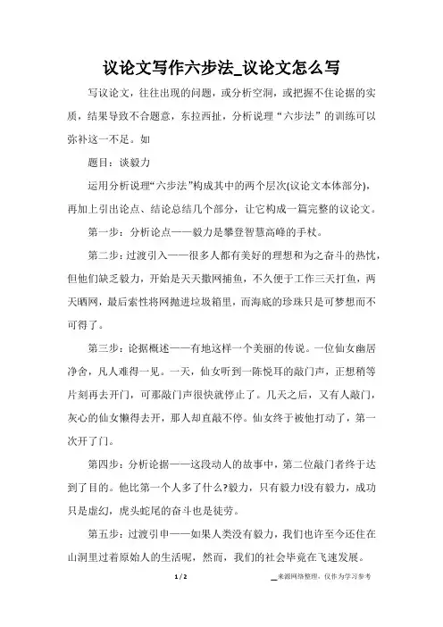 议论文写作六步法_议论文怎么写