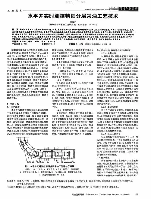 水平井实时测控精细分层采油工艺技术