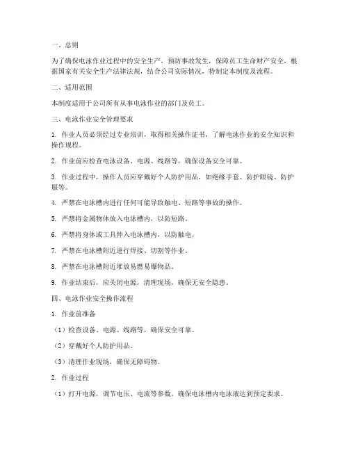 电泳安全生产管理制度及流程