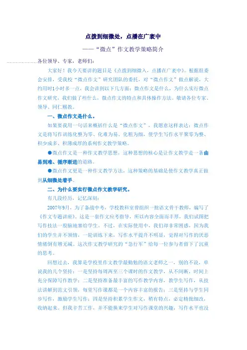 “微点”作文教学策略简介