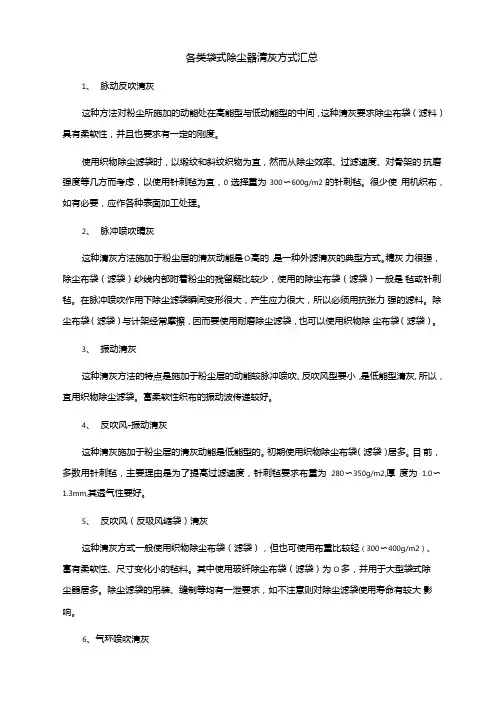 各类袋式除尘器清灰方式汇总